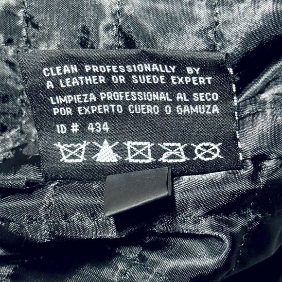 Colebrook Black Leather Jacket Coat Men's size Large Full Zip w Snap Sleeve Cuff - Picture 5 of 5